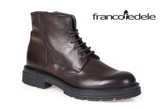 Franco Fedele 1175 Dark Brown Buffalo Ankle Boot