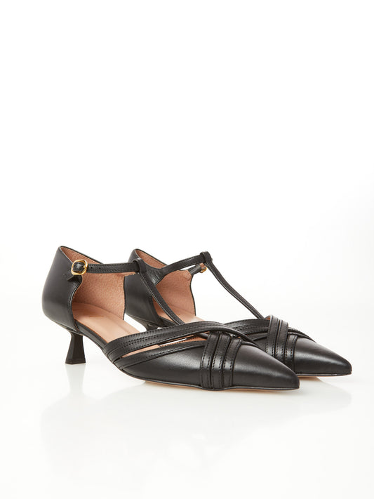 Ovyé – Slingback aus schwarzem Nappaleder